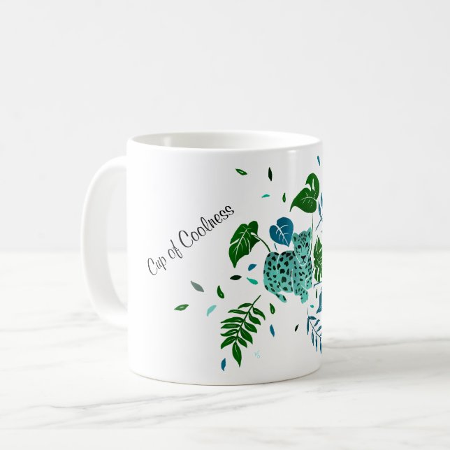 Caneca De Café Taça Leopardo de Coolness (Frente Esquerda)