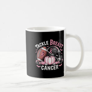 Caneca De Café Tackear o Cancer de futebol do Cancer da mama Awar
