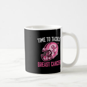Caneca De Café Tackear o capacete de futebol do Cancer da mama Fr