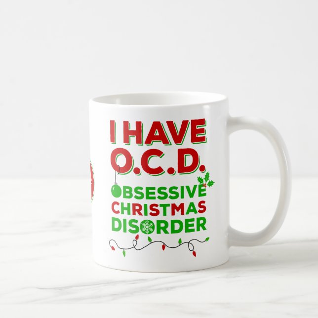 Caneca De Café Tackers Obsessivos Perturbações de Natal (Direita)