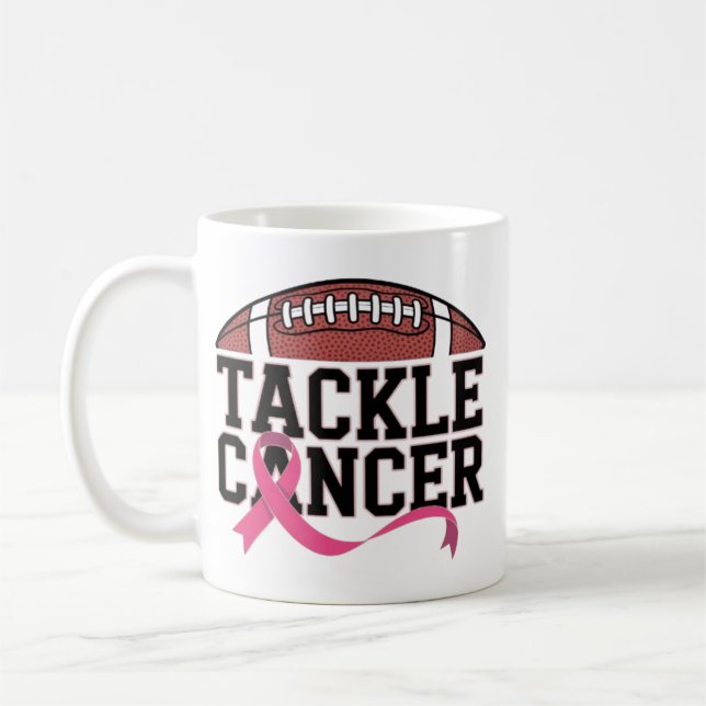 Caneca De Café Tackle Cancer Pink Ribbon Design (Esquerda)