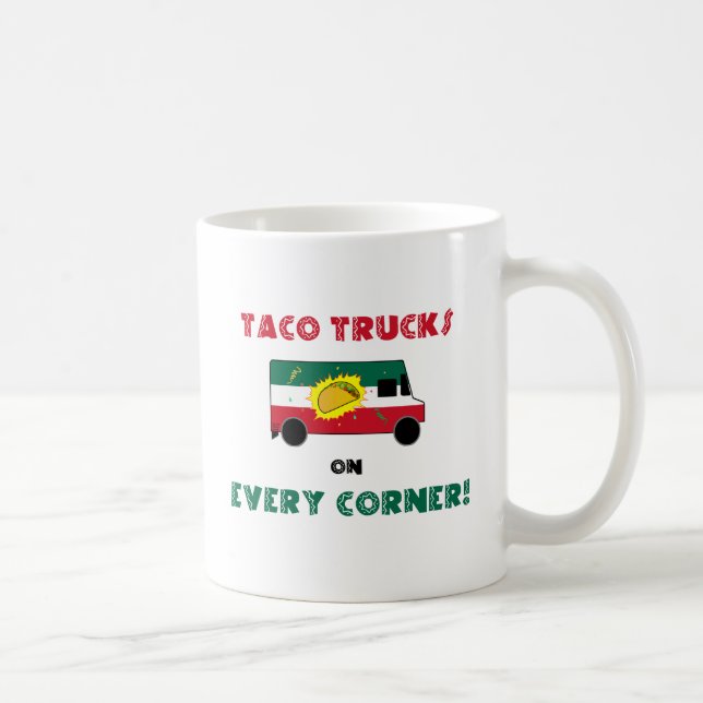 Caneca De Café Taco Caminhões Em Cada Canto (Direita)