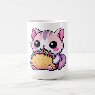 Caneca De Café Taco Cat Delight - kawaii, tacos, gatos, fofo