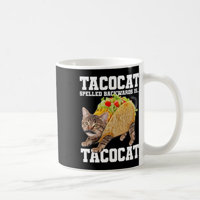Caneca De Café Taco Cat Ortografado Para Trás É Tacocat Memória B (Direita)