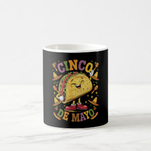 Caneca De Café Taco Dançante Divertido Festa Cinco De Mayo