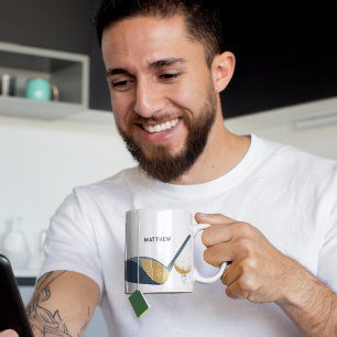 Caneca De Café Taco de golfe e bola Nome personalizado de golfist