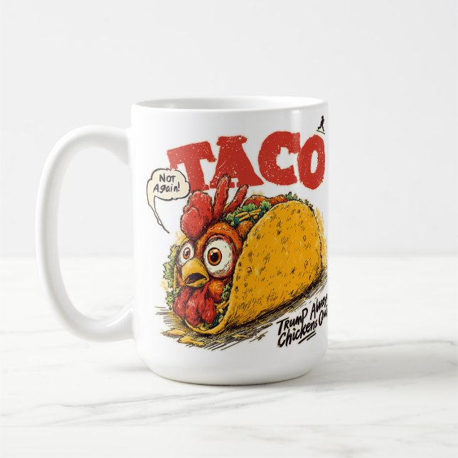 Caneca De Café Taco de Taco Sempre Fala De Política Engraçada (Esquerda)