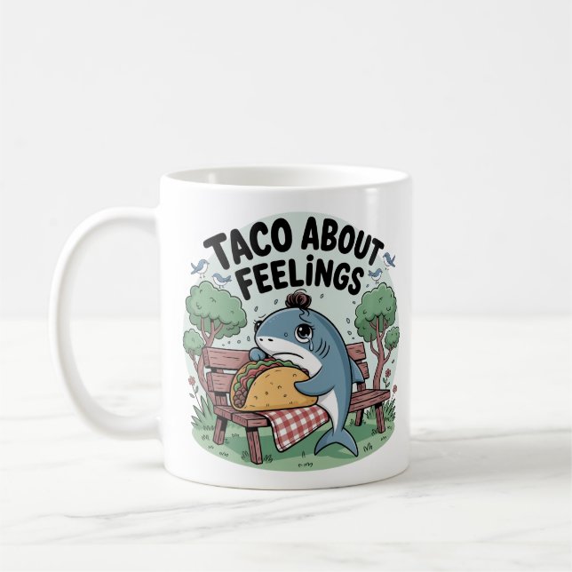 Caneca De Café Taco Sobre Sentimentos Funny Shark Café (Esquerda)