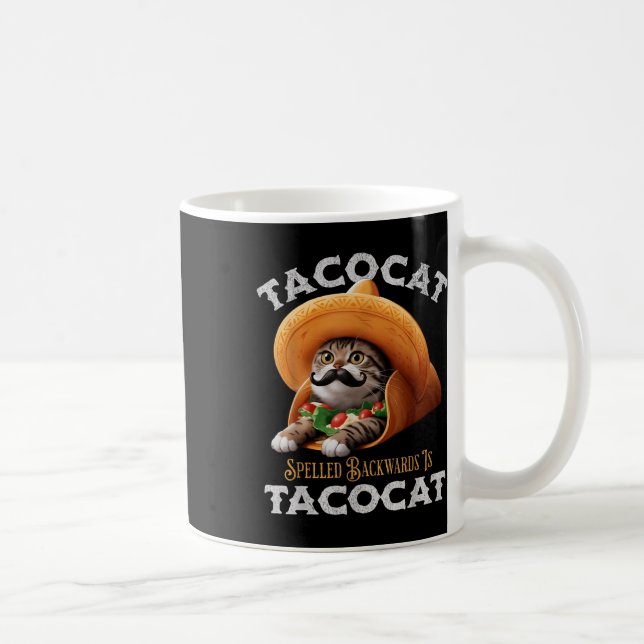 Caneca De Café Tacocat Ortografado Para Trás É Tacocat Comida Mex (Direita)