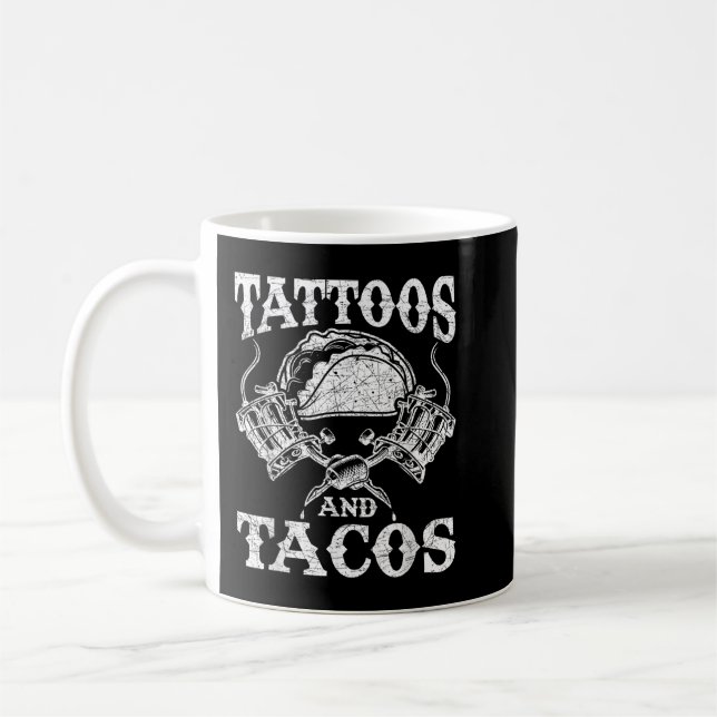 Caneca De Café Tacos Comidas mexicanos Tatuagem Artista de Tatuag (Esquerda)