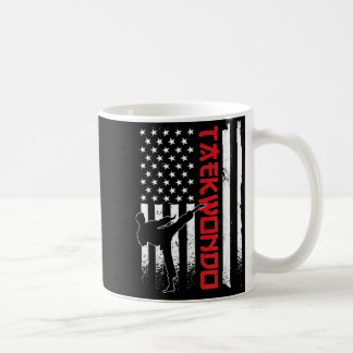 Caneca De Café Taekwondo Bandeira Americana Lutador de Taekwondo 