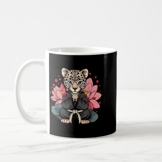 Caneca De Café Taekwondo Leopard Kickboxing Animall Jiu-Jitsu (Esquerda)
