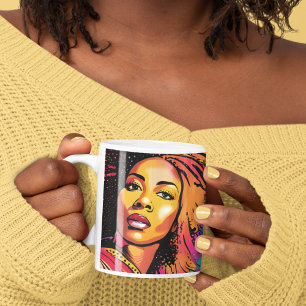 Caneca De Café Tahlia Linda Mulher Negra Pop de Arte