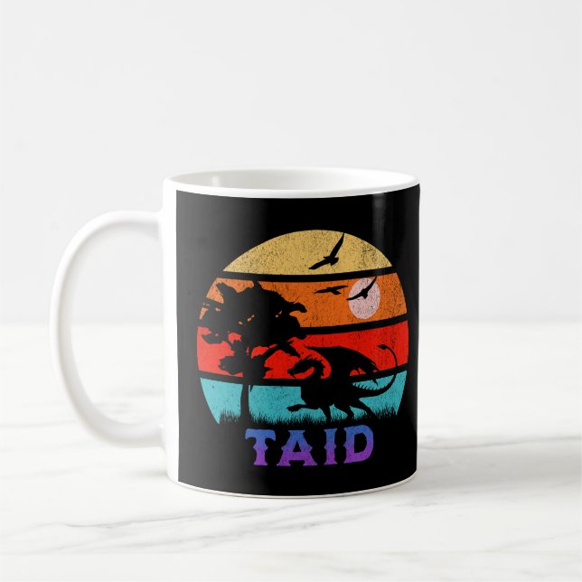 Caneca De Café Taid Retro Pôr do Sol Dragão Avô (Esquerda)