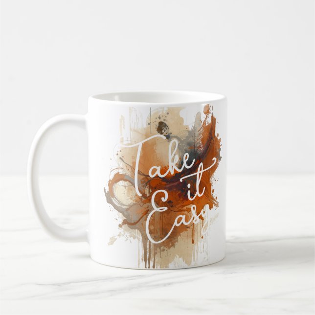 Caneca De Café "Take It Easy" Abstract Art (Esquerda)