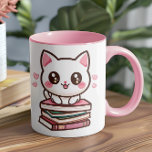 Caneca De Café Tales E Caudas Fazem Meu Dia - Gatos E Livros<br><div class="desc">O Tales & Tails Mug combina design com toques pessoais, apresentando um gato ilustrado bonito, gravado em uma pilha de livros, ao lado da frase "Tales & Tails Make My Day", emoldurada por estampas e corações. Esta design acolhedora e criativa é perfeita para quem ama seus animais de estimação tanto...</div>