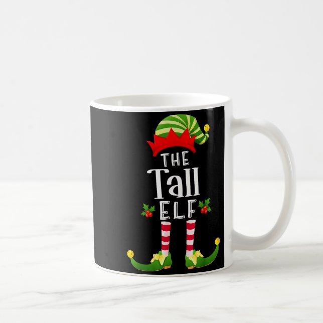 Caneca De Café Tall Christmas Elf Matching Pajama X-mas Party  (Direita)