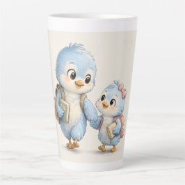 Caneca de Café Tall Latte Pequena Ave Azul Fofa