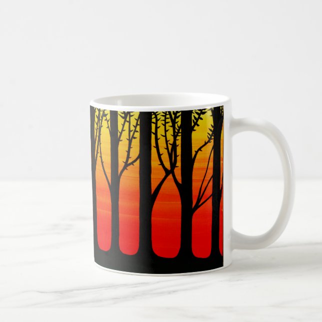 Caneca De Café Tall tree abstrato (Direita)