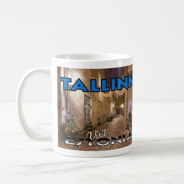 Caneca De Café Tallinn, Visite Estônia I Love (Esquerda)