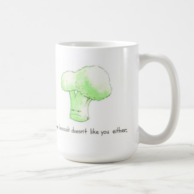 Caneca De Café Talvez Brocolli não gosta de você uma ou outra (Direita)