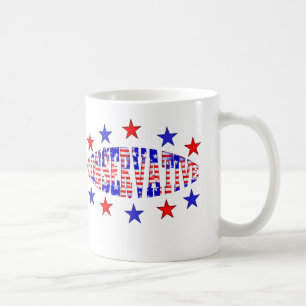 Caneca De Café Tambor de coágulos vermelhos brancos conservadores