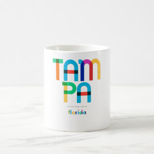 Caneca De Café Tampa Flórida Meados do Século, Arte Pop,