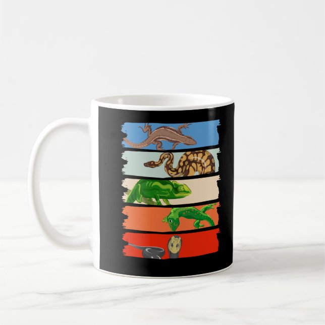 Caneca De Café Tampa Retro Lizard Cobra Chameleon (Esquerda)
