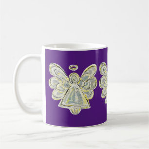 Caneca De Café Tampão de café personalizado do Angel White Light