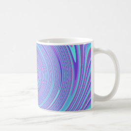 Caneca De Café Tampão de espiral das linhas azuis