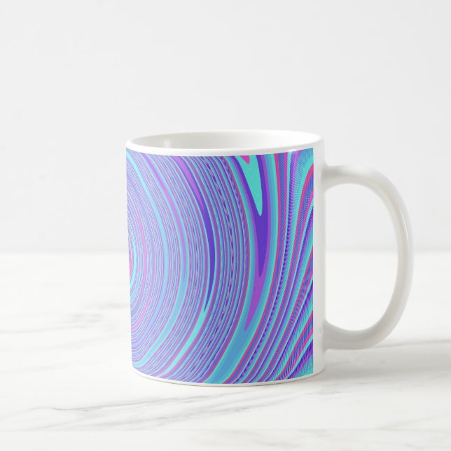 Caneca De Café Tampão de espiral das linhas azuis (Direita)