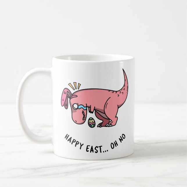 Caneca De Café Tampão de Luta da Páscoa T-Rex (Esquerda)