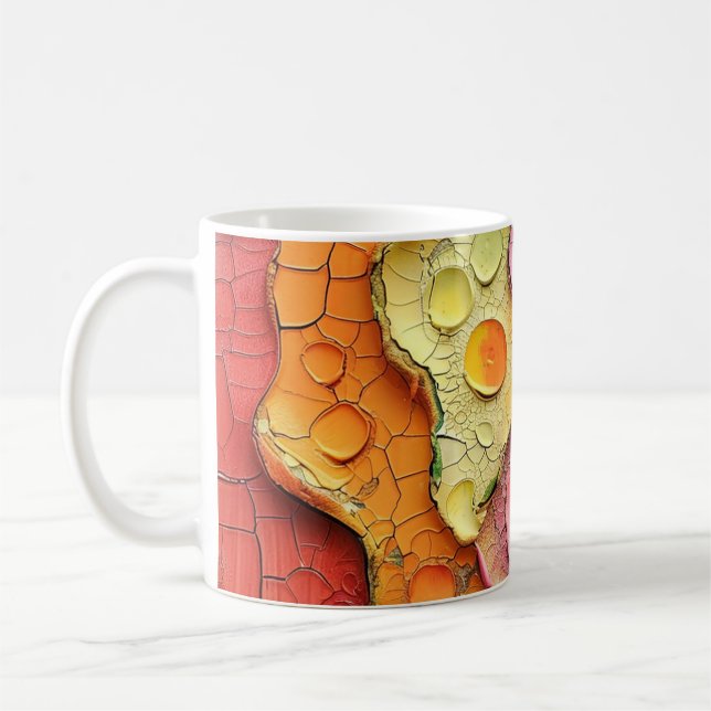 Caneca De Café Tampão de textura Abstrato colorida (Esquerda)