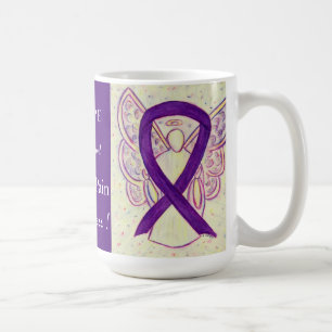 Caneca De Café Tampão personalizado de anjo da fita sensibilizad