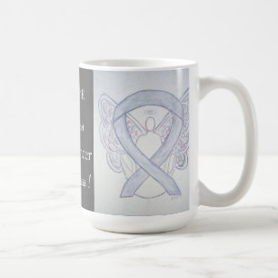 Caneca De Café Tampão personalizado Fita de anjo de consciência d