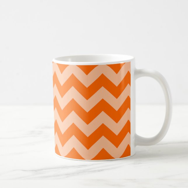 Caneca De Café Tangerine Marroquino Moods Chevrons Coffee Mug (Direita)