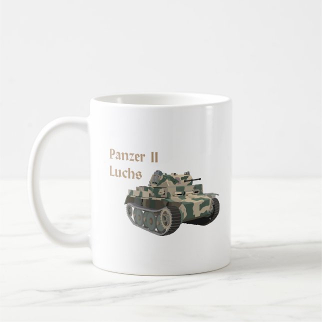Caneca De Café Tanque de batalha alemão WW2 Panzer II Luchs (Esquerda)