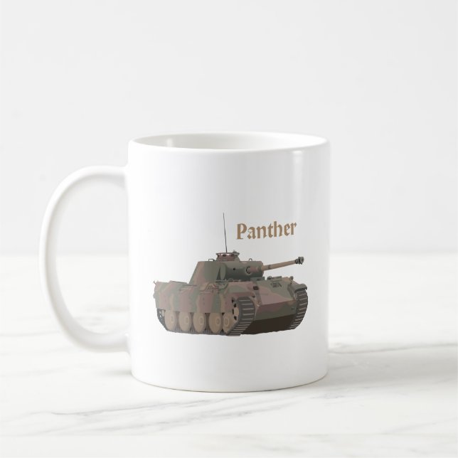 Caneca De Café Tanque de Batalha do Panther Alemão WW2 (Esquerda)