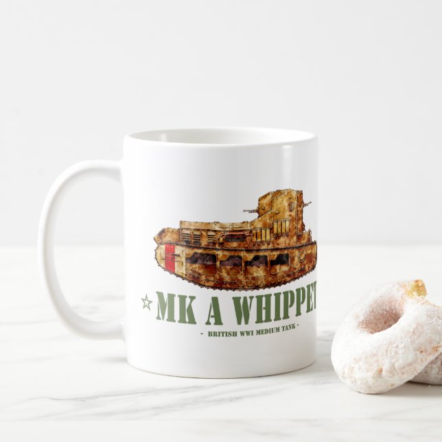 Caneca De Café Tanque Médio Britânico MK A Whippet Primeira Guerr (Com Donut)