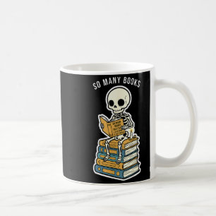 Caneca De Café Tantos Livros Pouco Tempo Esqueleto Luz de Velas