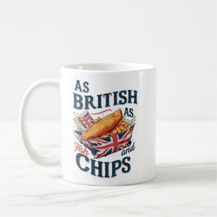 Caneca De Café Tão Britânico quanto Peixe e Chips - Engraçado Pre