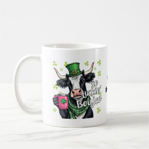 Caneca De Café Tão Sortudo Chique Dia de São Patrício Retro