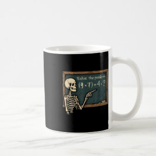 Caneca De Café Tapeçaria engraçada do esqueleto do Halloween da p