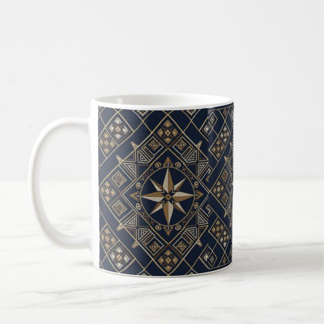 Caneca De Café Tapete marroquino Compass Star (Esquerda)
