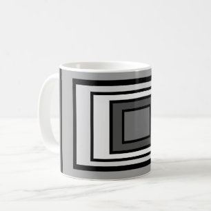 Caneca De Café Tapete minimalista moderno preto-branco-cinza