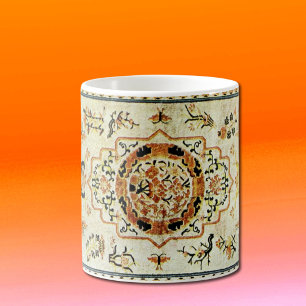Caneca De Café tapete oriental em cores claras