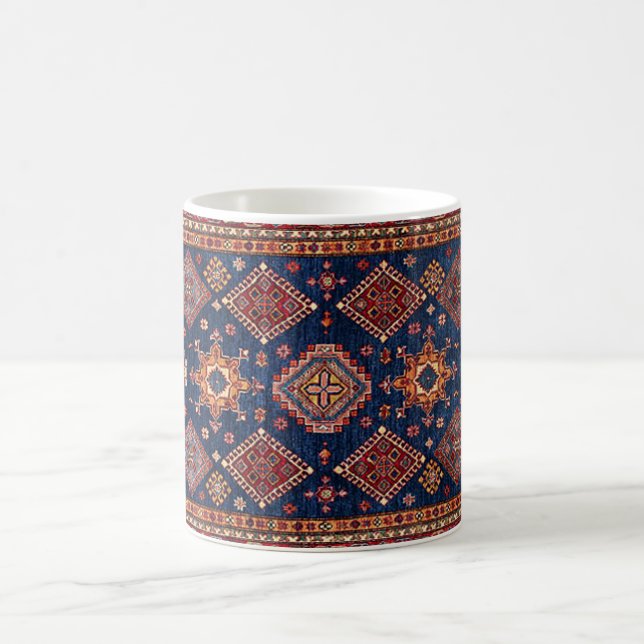 Caneca De Café Tapete Persa Turco Oriental Padrão (Centro)