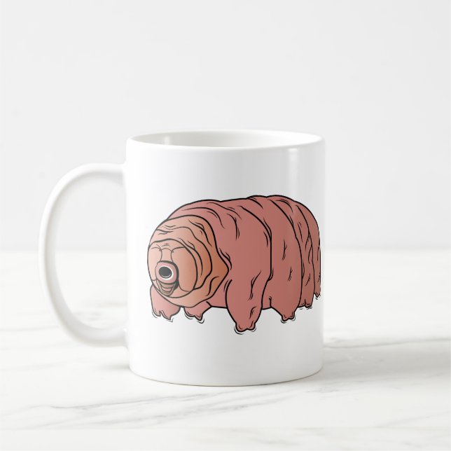 Caneca De Café Tardigrt aka Waterbear Water Bear por Petra Ortiz (Esquerda)
