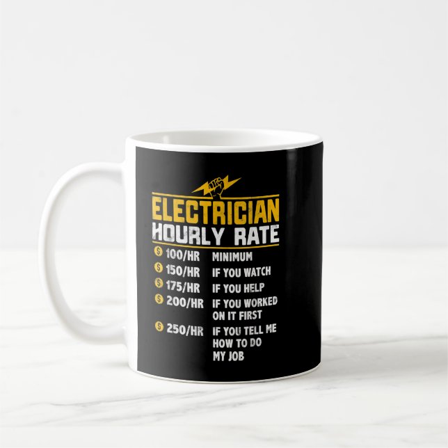 Caneca De Café Tarifa Elétrica Engraçada Horária para o Eletrico (Esquerda)