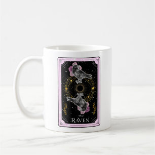Caneca De Café Tarot Card A Lua Celestial Raven É Rosa Preta